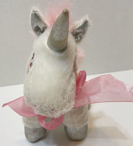 Dan Dee Collectors Choice Plush White and Pink Unicorn with Bow 7" - $7.78