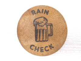 Rain Check Wooden Nickel Bar Tavern Credit Token HARD TYME&#39;S Temple, Texas - £6.96 GBP