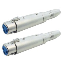 2 Pcs Xlr 3 Pin Female To 6.35Mm 1/4&quot; Female Stereo Audio Mic Adapter Converter - £27.08 GBP