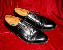 Mens Cole Haan Blk Leather Shoes Lexington 12 D Cap Toe - $75.00