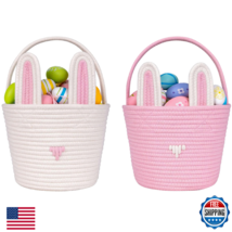 CubesLand 2-Pack Easter Bunny Baskets for Kids with Handle - Empty Egg H... - $43.45