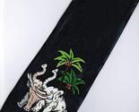 Elephant Mammal Animal Coconut Tree DARK BLUE Necktie - $19.99