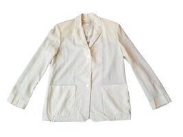 Gilberto Mattia Nocco women Fine Wool Light Minimalist Ecru Jacket Itali... - $44.55