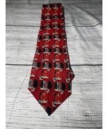 Frank Lloyd Wright 100% Silk Necktie Tie Red Geometric - $15.00