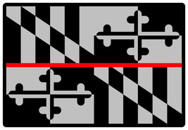 Tactical Gray/Black Maryland Firefighter Flag Sticker Decal (Select your Size) - £1.90 GBP+
