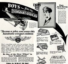 Lyons Metalcraft Club Aero Toys 1929 Advertisement WW1 Capt Jack Bursey ... - $17.86 CAD