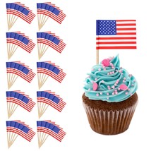 4th of July American Toothpick Flag50PCS Cupcake ToppersIndepen - $11.82