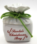 Shafford Santa&#39;s Christmas Bag Porcelain Lidded Trinket Box Japan Vintage - $24.99