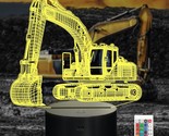 Excavator 3D Lamp For Kids, Led Optical Illusion Night Light With Remote... - $32.29