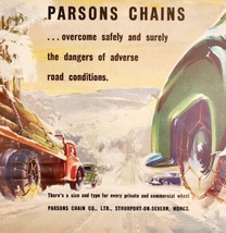 1957 Parsons Chain Co Tires Import Advertisement Autocar Automobilia DWPP2 - $39.99