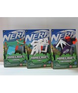 SET of 3 Nerf MicroShots Minecraft Mini Dart Blaster GHAST GUARDIAN ENDE... - $36.91 CAD