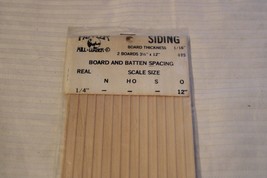 HO Scale Kappler Mill Lumber, 1/16&quot; Siding. Pack of 2 Boards, 3.5&quot;x12&quot; - £12.86 GBP