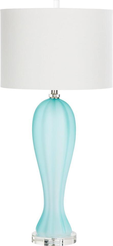 Primary image for Table Lamp CYAN DESIGN AUBREY 1-Light Pattern Cream Green Tan Glass Linen Shade