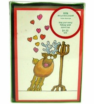 VINTAGE 1978 Recycled Paper Products Bulloch Reindeer NEW Christmas Cards w/Box - £19.97 GBP