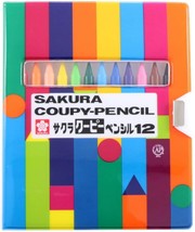 Sakura Craypas Coupy Pencils, Set of 12 Colors ‎FY12-R, Soft Case Free... - $18.45