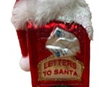 Silver Tree Letters to Santa Red Mailbox with Santa Hat Glass  Holiday O... - $16.47