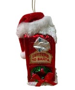 Silver Tree Letters to Santa Red Mailbox with Santa Hat Glass  Holiday O... - £13.01 GBP
