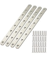 12&quot; Flat Mending Plate 4Pcs Flat Straight Braces Stainless Steel Bracket... - $17.51 CAD
