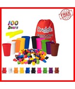 100 Colorful Counting Bears with Cups - Fun Sorting Game for Preschooler... - $715.68 MXN