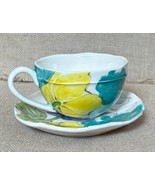 Anthropologie ? Hand Painted In Portugal Floral Teacup And Saucer Set Ra... - $59.40