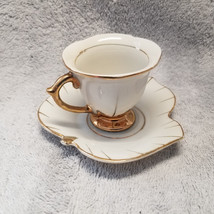 Vintage Demitasse Espresso Cup &amp; Saucer from Occupied Japan Gold Trim  Porcelain - £15.12 GBP