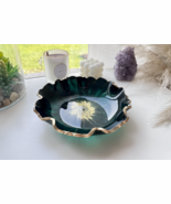 Green Handmade Geode Resin Bowl Deep Green Entryway Key Bowl Centerpiece... - $96.79 CAD