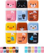 Eraser with Cover and Roller, 6 Pack, Animal Theme, Cute Erasers for Kids - $10.67