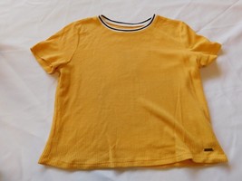 Hollister Women&#39;s Junior&#39;s short sleeve t shirt top Size S small Yellow waffle - £19.77 GBP