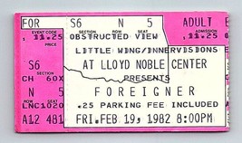 Foreigner Concierto Ticket Stub Febrero 19 1982 Norman Oklahoma - £40.19 GBP