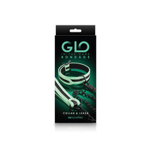 Glo Bondage Collar And Leash Green - $32.90