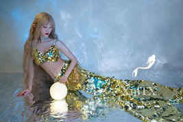 NEW!Big Mermaid Tail with Shiny Sequins Beatiful Mermaid Swimsuit for Diving - £119.79 GBP