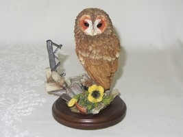 Country Artists Tawny Owl w Broken Window Resin Figurine Vtg 2000 by Langford - £31.57 GBP