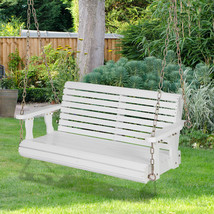 2-Person Porch Swing Bench W/ Slightly Inclined Backrest &amp; Curved Seat W... - £175.85 GBP