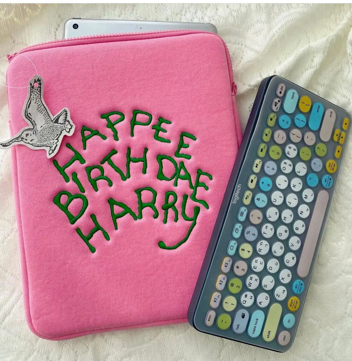 Cute Cartoon Happy Birthday Cake Harry Plush Computer Bag Kawaii 11 Inch Ipad - £16.07 GBP+