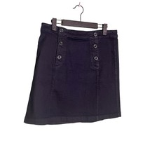 LOFT OUTLET Size 8 Dark Wash Denim Jean Skirt Buttons Sailor Nautical Back Zip - £13.42 GBP