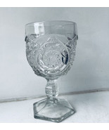 Vintage Pressed Glass Dessert Rose Design Goblet  - £11.81 GBP