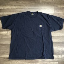 Carhartt T Shirt Men’s XXL 2XL Blue Work Heavyweight Short Sleeve Pocket... - $7.50