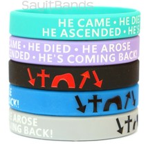 5 Assorted Colors He Came Died Arose Ascended He&#39;s Coming Back Witness B... - $163.84 MXN