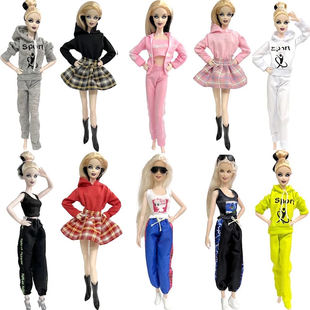 NK 1 Pcs Fashion Outfit Dollhouse Casual Sports Wear Yoga Dress  Gym Hooded - £6.77 GBP+