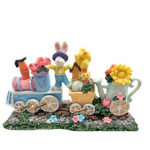 Magic Creations Easter Bunny Train Spring Rabbits Flowers Decoration 4 1/2&quot; - £14.72 GBP