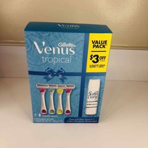 Gillette Venus Tropical Disposables Gift Set for Women Razors Shaving Cream - £7.61 GBP