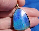 Earth mined Black Australian Opal Bezel set Pendant Deco Design 14k Gold... - $12,345.25
