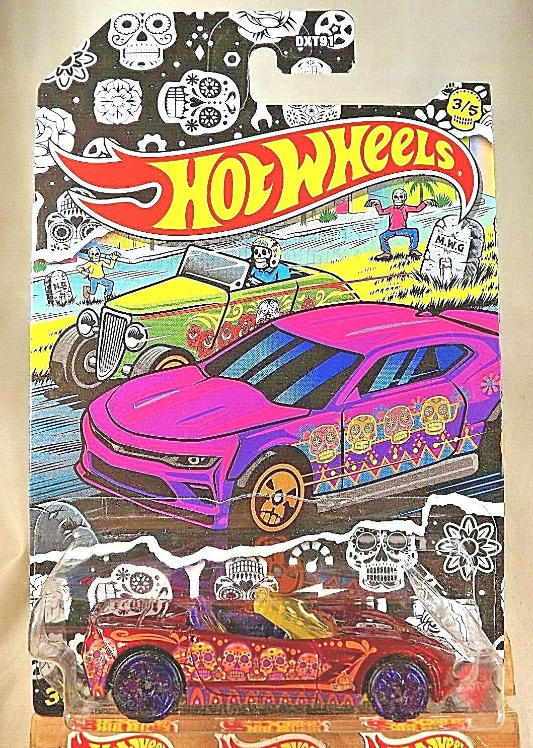 2021 Hot Wheels Halloween Day of Dead 3/5 '14 CORVETTE STINGRAY Red w/Purple Sp