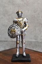 Medieval English Knight Dollhouse Miniature Figurine Lion Heraldry Suit ... - $14.99