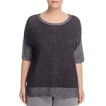 NWT Womens Plus Size 2X Two by Vince Camuto Dark Gray High Low Color Block Top - £24.55 GBP