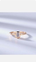 0.75Ct Imitación Diamante Bisel Set Compromiso Solitario Anillo Oro Rosa Chapado - £95.96 GBP