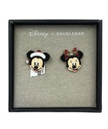 Disney x Baublebar Earrings Christmas Mickey &amp; Minnie Studs Rhinestone - $24.36