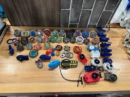 BEYBLADE Huge 31 Lot Spinners Metal Pieces, Ripcords Launchers Takara Tomy Look - $148.49
