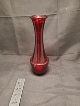 Vintage Ruby Red Art Glass Bud Vase 9&quot; - £10.16 GBP