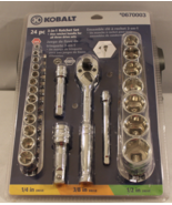 Kobalt 24 piece socket set 5/32&quot; to 1&quot; 20 sockets SAE Standard 3 in 1 Ra... - £19.81 GBP